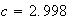 $c=2.998$
